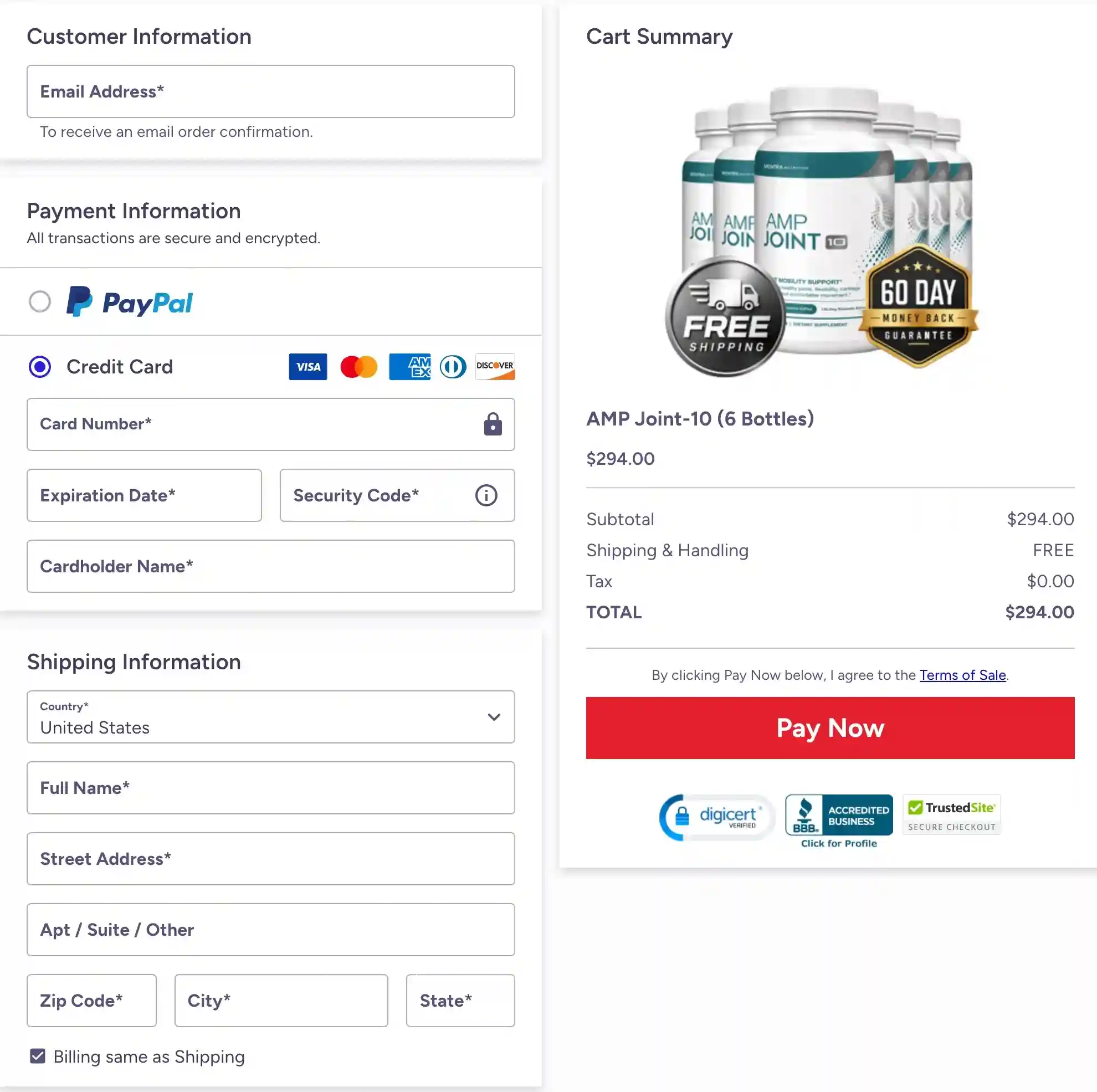 AMP Joint Secure Payment Checkout